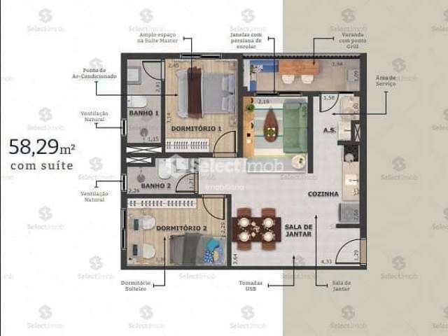 Apartamento na PLANTA à venda, Vila Palmares, Santo André, SP