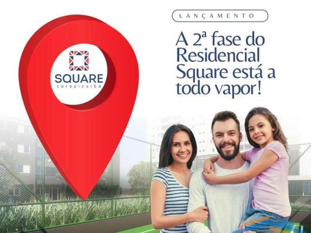 Apartamento c/ 60,25m², 2 Quartos(1suíte) na planta no Square Carapicuíba