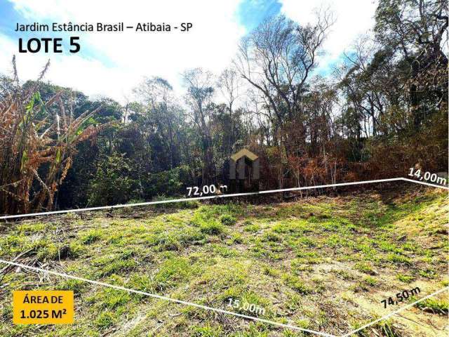 Terreno à venda, 1025 m² por R$ 213.000,00 - Jardim Estância Brasil - Atibaia/SP