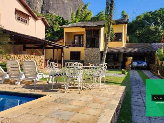 Casa colonial á venda, 5 quartos, piscina, área gourmet, edícula, 5 vgas - taquara