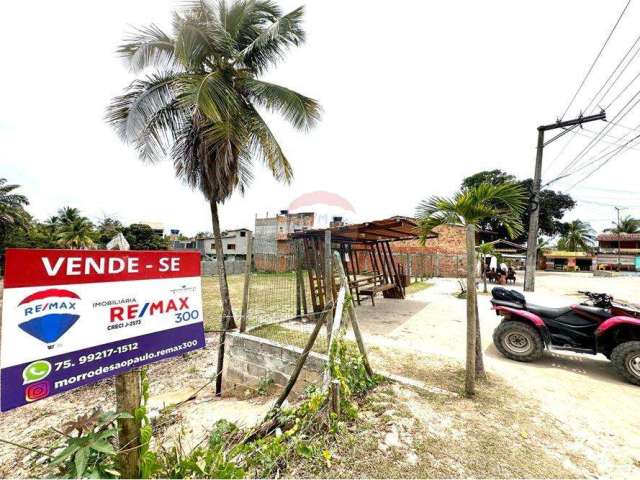 Terreno comercial em área privilegiada e frente de rua na 4a praia em Morro de São Paulo