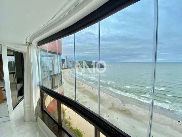 FRENTE MAR APARTAMENTO 220M² - 4 dormitórios sendo 2 suítes, finamente mobiliado, quarto de empregada com banheiro, com sacada ampla comtemplando toda a orla de Balneário Camboriú