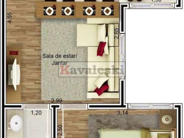 Apartamento com 1 quarto à venda na Rua Bamboré, --, Ipiranga, São Paulo, 39 m2 por R$ 285.000