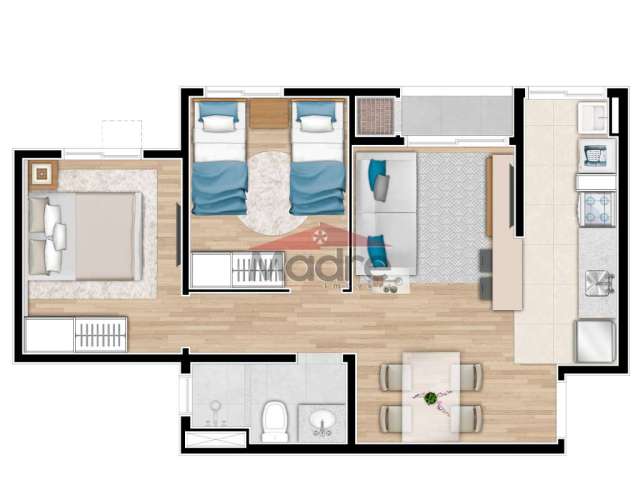 Apartamento com 2 quartos à venda na Rua Monsenhor Ivo Zanlorenzi, 5145, Ecoville, Curitiba, 44 m2 por R$ 427.000