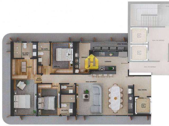 Apartamento com 3 suítes à venda, 133 m² por R$ 954.475 - Tirol - Natal/RN