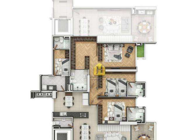 Apartamento à venda, 187 m² por R$ 1.431.970,85 - Candelária - Natal/RN