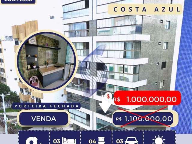 Vendo lindo apartamento 113 m² | 03 suíte| costa azul i salvador | ba