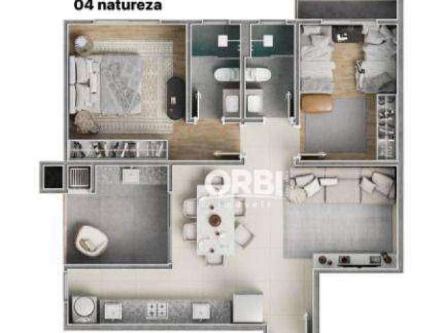 Apartamento com 2 dormitórios à venda, 74 m² por R$ 595.182,04 - Gravatá - Navegantes/SC