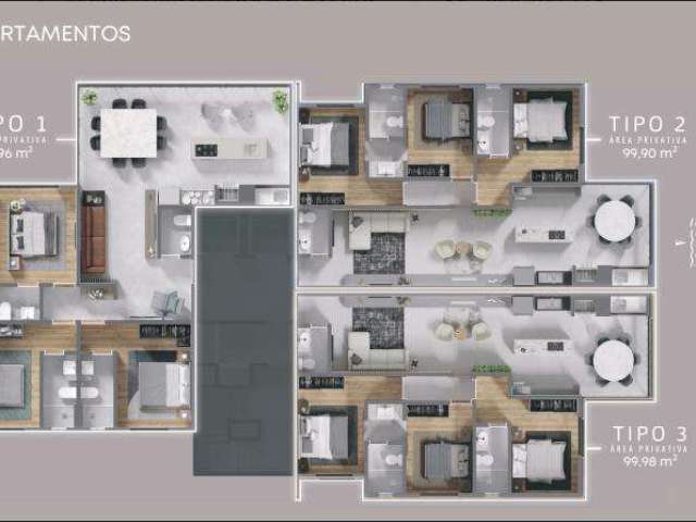 Apartamento para Venda em Balneário Piçarras, ITACOLOMI, 3 dormitórios, 1 suíte, 2 banheiros, 1 vaga