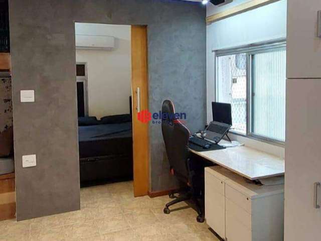 Apartamento no Gonzaga, 1 dormitório, sala,cozinha,área de serviço, porteira fechada, garagem coletiva.