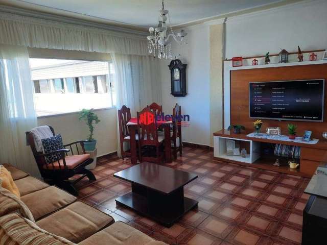 Apartamento em São Vicente com 2 dormitórios, sala ampla vista mar, 2 banheiros, cozinha, área de serviço, garagem, salão de jogos, salão de festas.