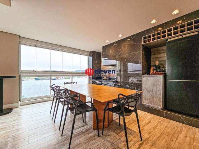 Apartamento Alto Padrão Frente Mar com 4 Dormitórios, 2 Suítes e Varanda Gourmet em Santos