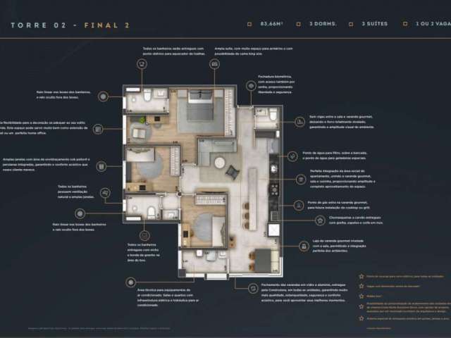 Apartamento à venda, 83 m² por R$ 1.229.693,36 - Royal Park - São José dos Campos/SP