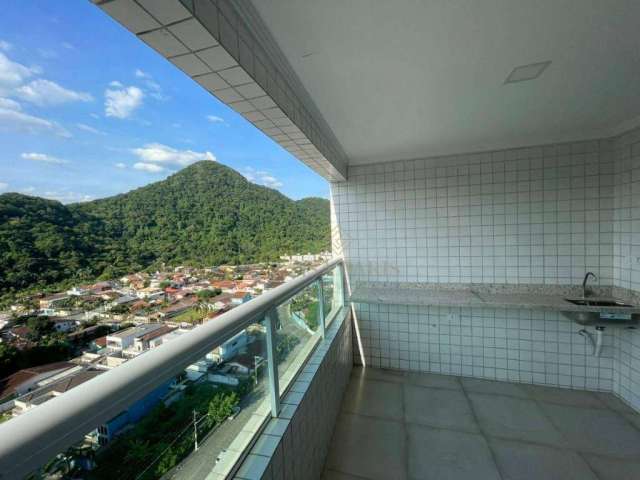 Apartamento novo de 1 quarto com sacada vista livre à venda no Canto do Forte em Praia Grande!