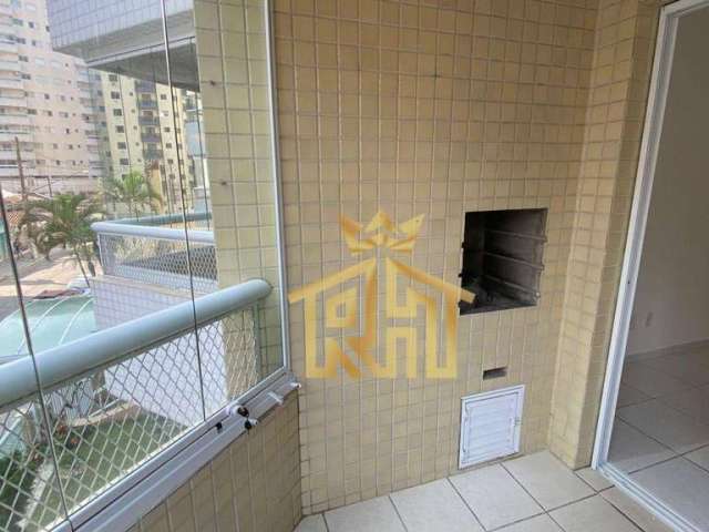 Apartamento 02 dormitórios - sacada com churrasqueira - piscina - 1 vaga - Guilhermina - Praia Grande (SP)