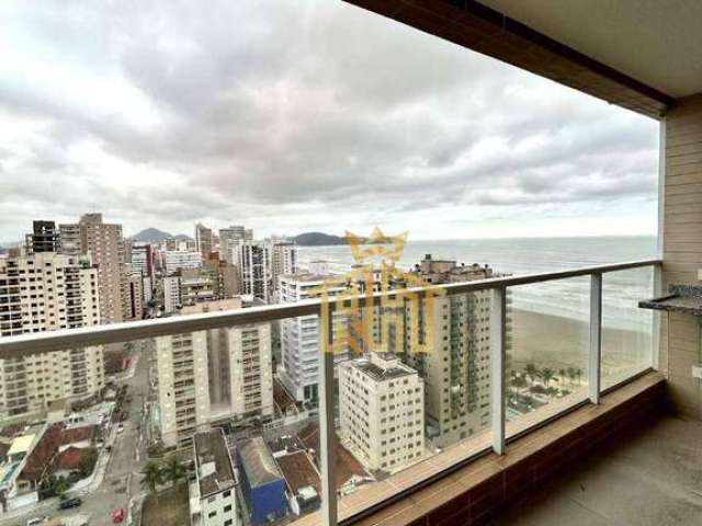 Apartamento com 2 quartos, 1 suíte no bairro de Guilhermina em Praia Grande - SP- Vista Mar