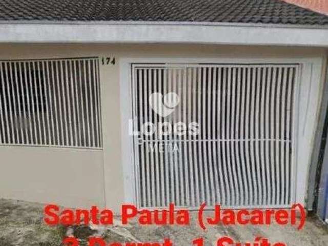 Casa a venda, bairro santa paula, 3 dormitorios 1 sendo suite, 3 vagas de garagem, jacareí/sp