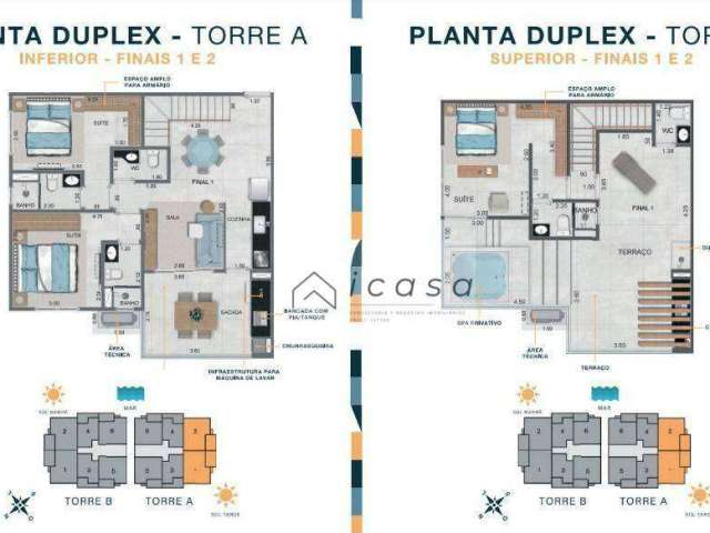 Apartamento Duplex com 3 dormitórios à venda, 150 m² por R$ 765.000,00 - Martim de Sá - Caraguatatuba/SP