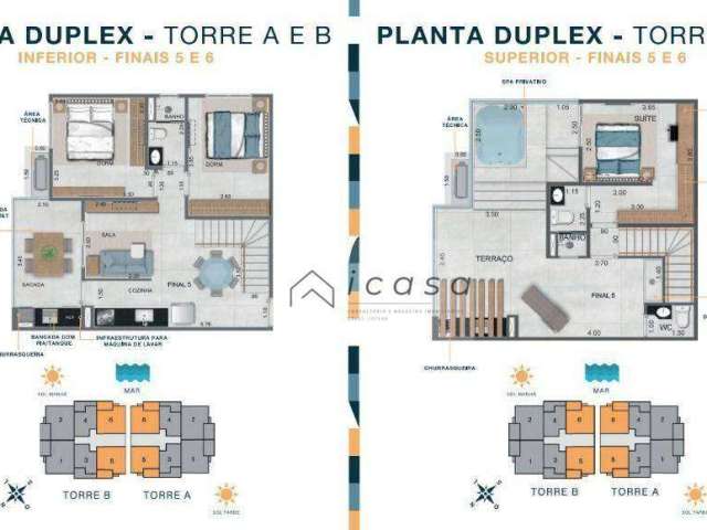 Apartamento Duplex com 3 dormitórios à venda, 125 m² por R$ 645.000,00 - Martim de Sá - Caraguatatuba/SP