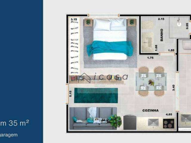 Loft com 1 dormitório à venda, 35 m² por R$ 299.050,00 - Praia Grande - Ubatuba/SP