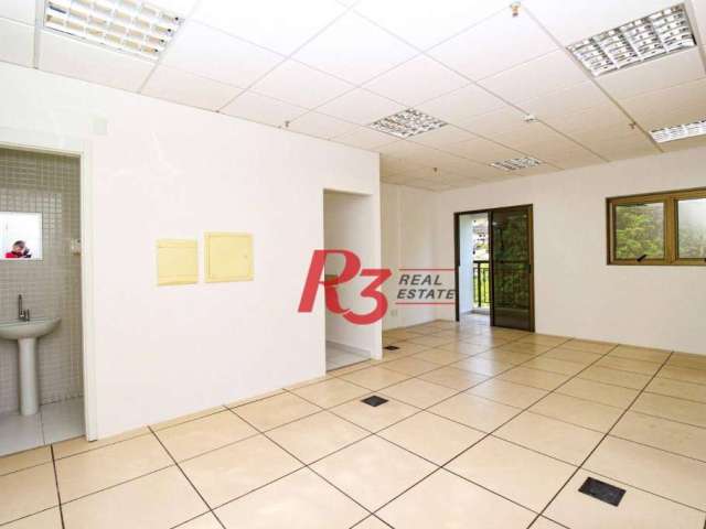 Sala, 43 m² - venda por R$ 280.000,00 ou aluguel por R$ 2.500,00/mês - Valongo - Santos/SP