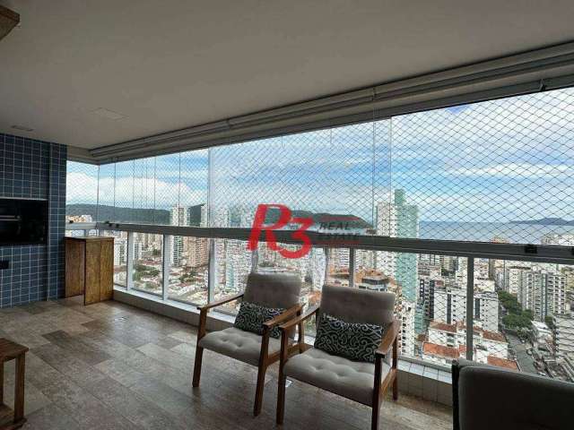 Apartamento com 3 dormitórios, 129 m² - venda por R$ 1.800.000,00 ou aluguel por R$ 13.000,00/mês - Aparecida - Santos/SP