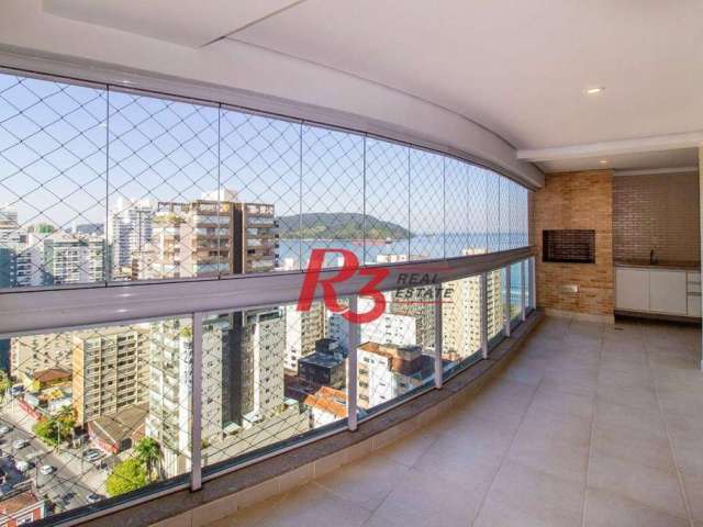 Apartamento, 204 m² - venda por R$ 3.300.000,00 ou aluguel por R$ 21.000,00/mês - Boqueirão - Santos/SP