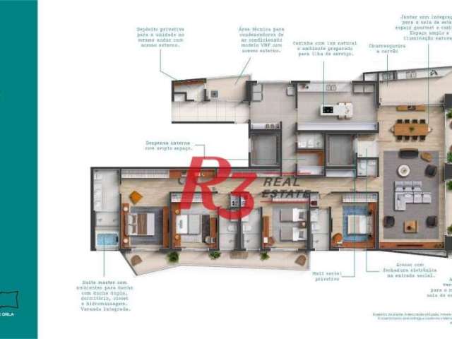 Apartamento à venda, 315 m² por R$ 4.120.000,00 - Gonzaga - Santos/SP