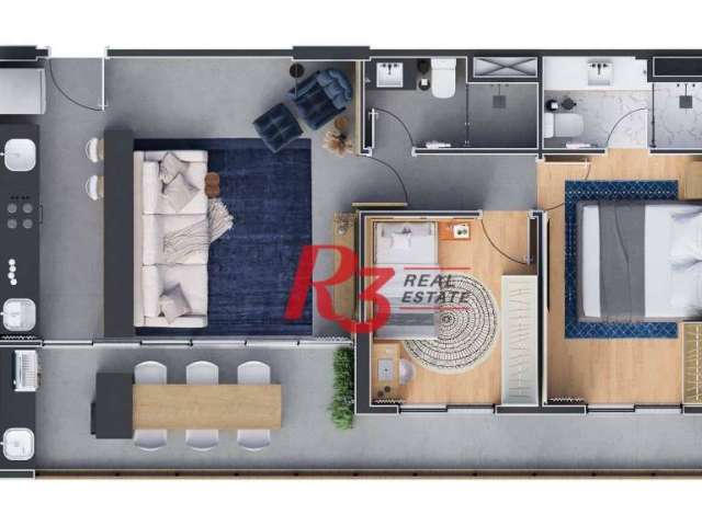 Apartamento à venda, 75 m² por R$ 926.420,00 - José Menino - Santos/SP