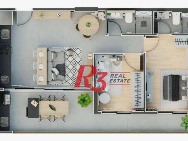 Apartamento com 2 dormitórios à venda, 65 m² por R$ 837.000,00 - Ponta da Praia - Santos/SP