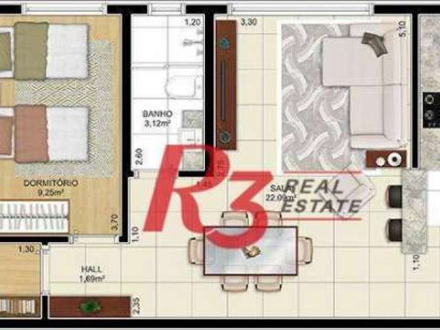 Apartamento à venda, 77 m² por R$ 876.150,00 - Aparecida - Santos/SP