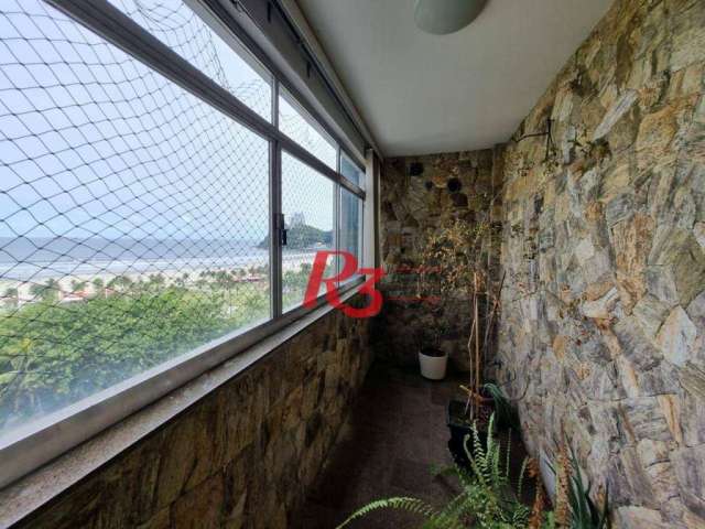 Oportunidade na orla do Itararé, São Vicente, apartamento com vista sensacional, muito amplo, 3 quartos, 3 salas, condição especial!