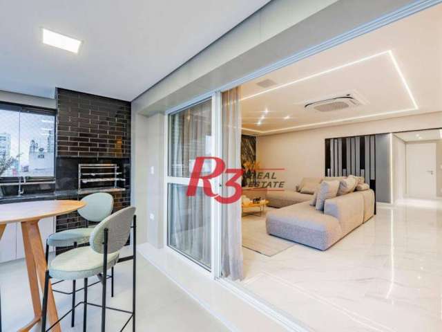 Apartamento de alto padrão com 3 suítes à venda, 234 m² por R$ 3.650.000 - Boqueirão - Santos/SP