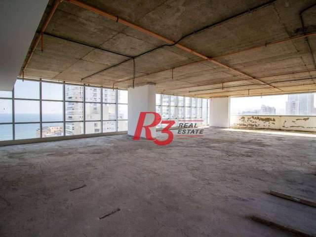 Meia laje corporativa para alugar, 167 m² por R$ 20.000/mês - Aparecida - Santos/SP