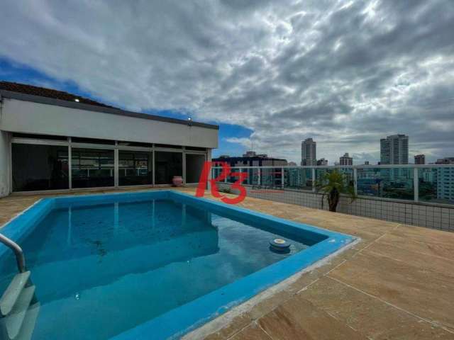 Cobertura com 3 dormitórios à venda, 260 m² por R$ 1.500.000,00 - Ponta da Praia - Santos/SP