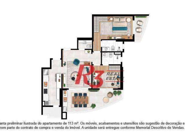 Apartamento à venda, 113 m² por R$ 1.372.800,00 - Ponta da Praia - Santos/SP