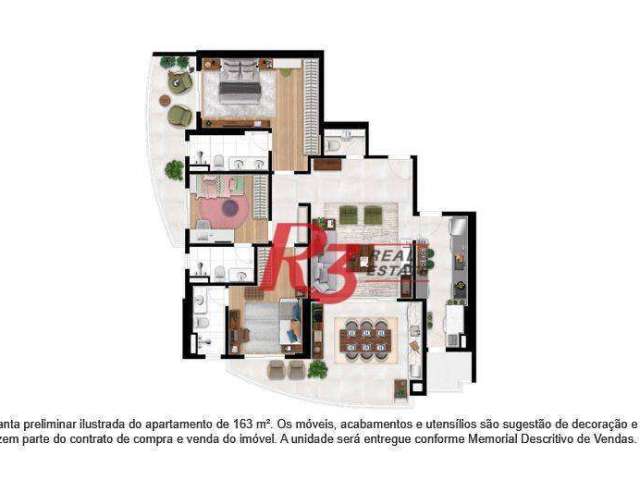 Apartamento à venda, 163 m² por R$ 1.913.700,00 - Ponta da Praia - Santos/SP