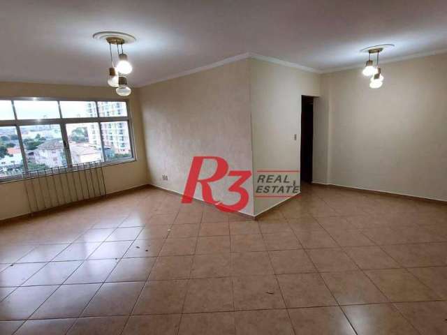 Apartamento com 2 dormitórios para alugar, 144 m² por R$ 4.500,00/mês - Aparecida - Santos/SP