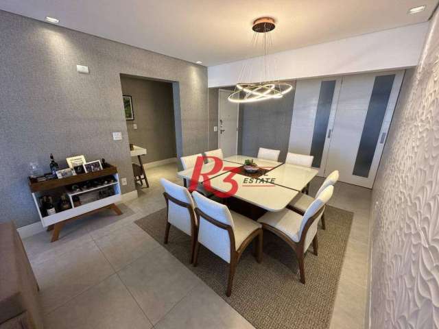 Apartamento com 2 dormitórios à venda, 111 m² por R$ 820.000,00 - Embaré - Santos/SP