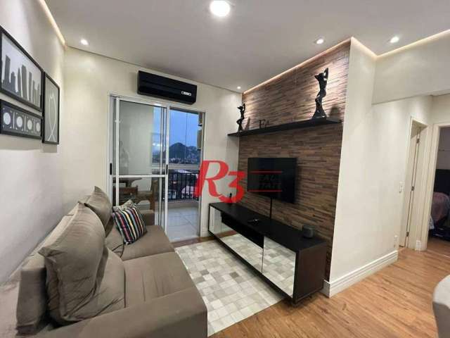 Apartamento com 2 dormitórios à venda, 53 m² por R$ 380.000,00 - Areia Branca - Santos/SP