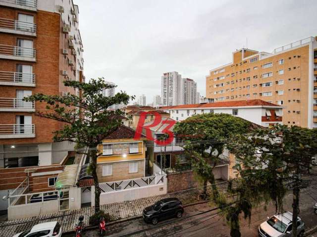 Apartamento com 2 dormitórios para alugar, 74 m² por R$ 3.300,00/mês - Campo Grande - Santos/SP