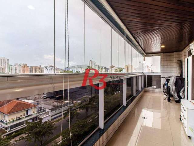 Apartamento com 3 dormitórios para alugar, 241 m² por R$ 15.000,00/mês - Aparecida - Santos/SP