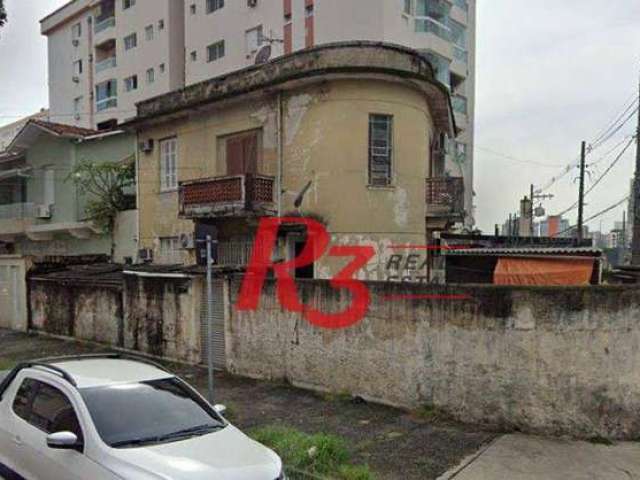 Terreno para alugar, 268 m² por R$ 10.000,00/mês - Campo Grande - Santos/SP