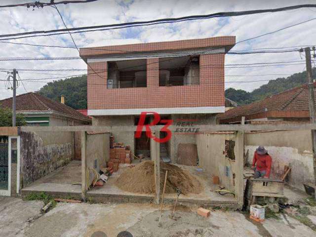 Casa sobreposta térrea com 2 dormitórios à venda, 60 m² - Chico de Paula - Santos/SP