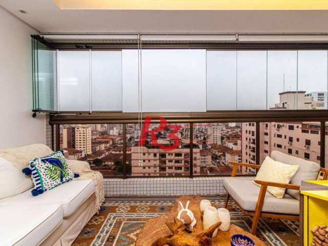 Apartamento com 3 dormitórios à venda, 171 m² - Embaré - Santos/SP