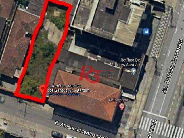 Terreno à venda, 300 m² por R$ 680.000,00 - Jardim Paraíso - São Vicente/SP