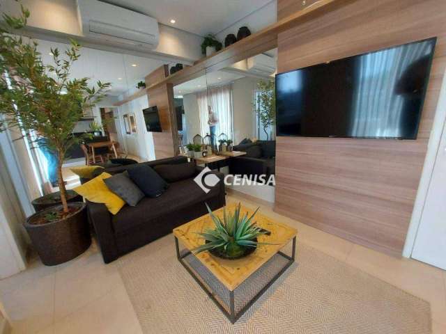 Apartamento com 1 suíte para alugar, 55 m² - Condomínio Sky Towers Home - Indaiatuba/SP