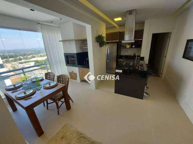 Apartamento de 1 suíte para alugar, 55 m² por R$ 5.980/mês - Condomínio Sky Towers Home - Indaiatuba/SP