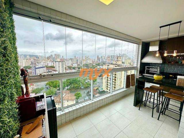 Apartamento com 3 dormitórios à venda, 86 m² por R$ 930.000,00 - Macuco - Santos/SP