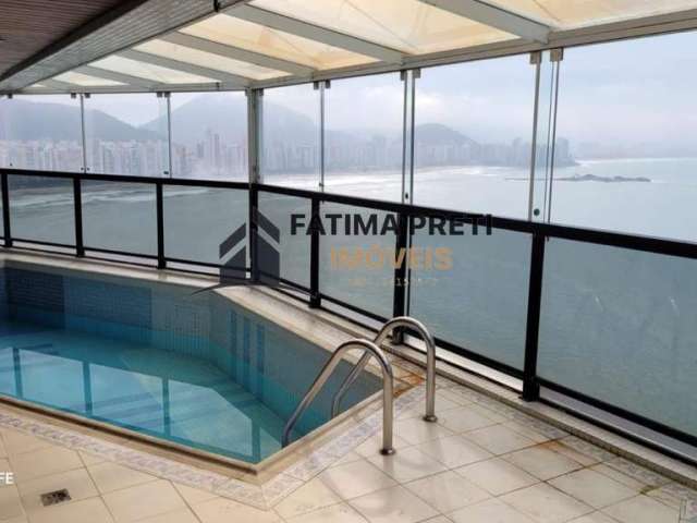 Lindo apartamento na praia das astúrias com piscina na sacada